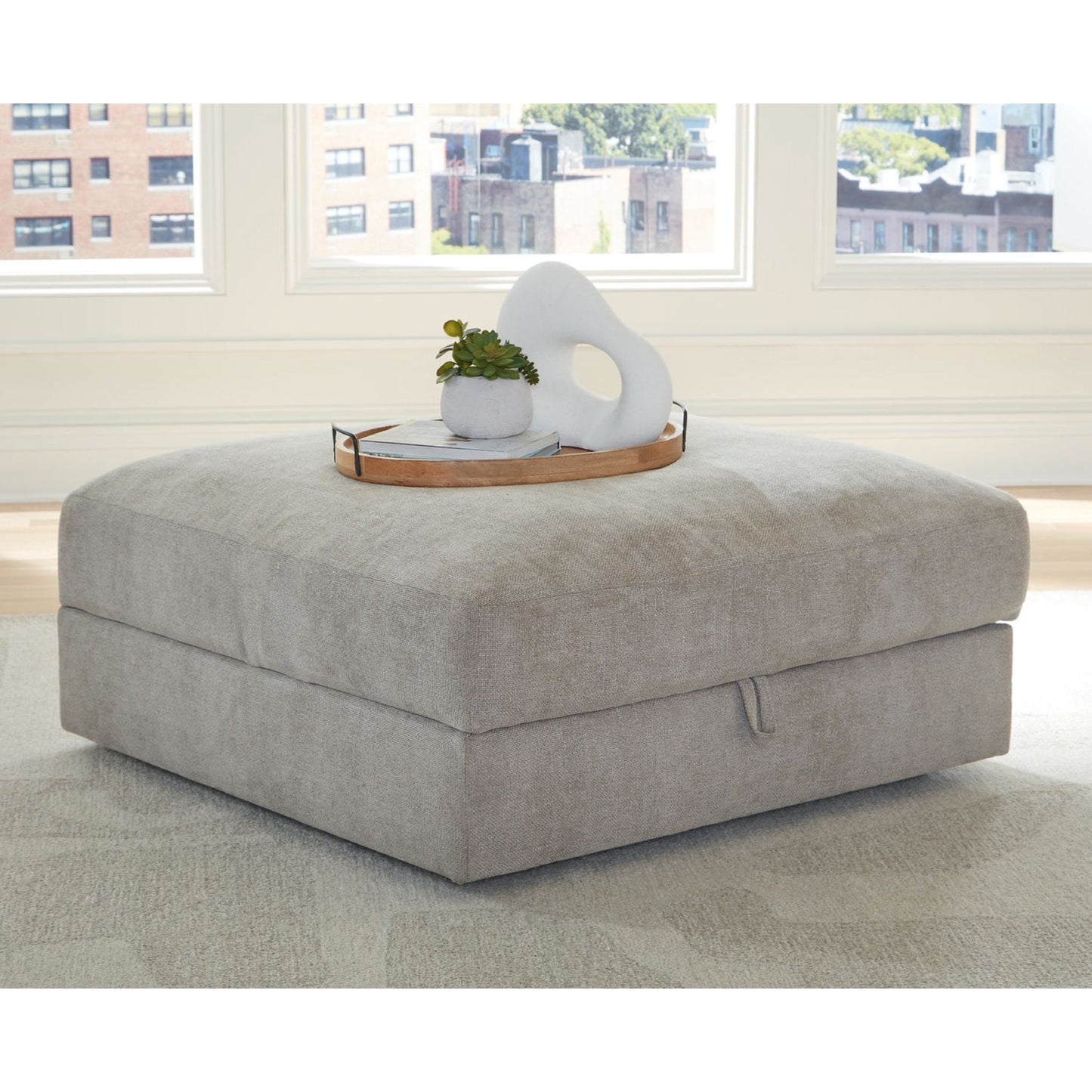 Aslan Court Storage Ottoman - Flax