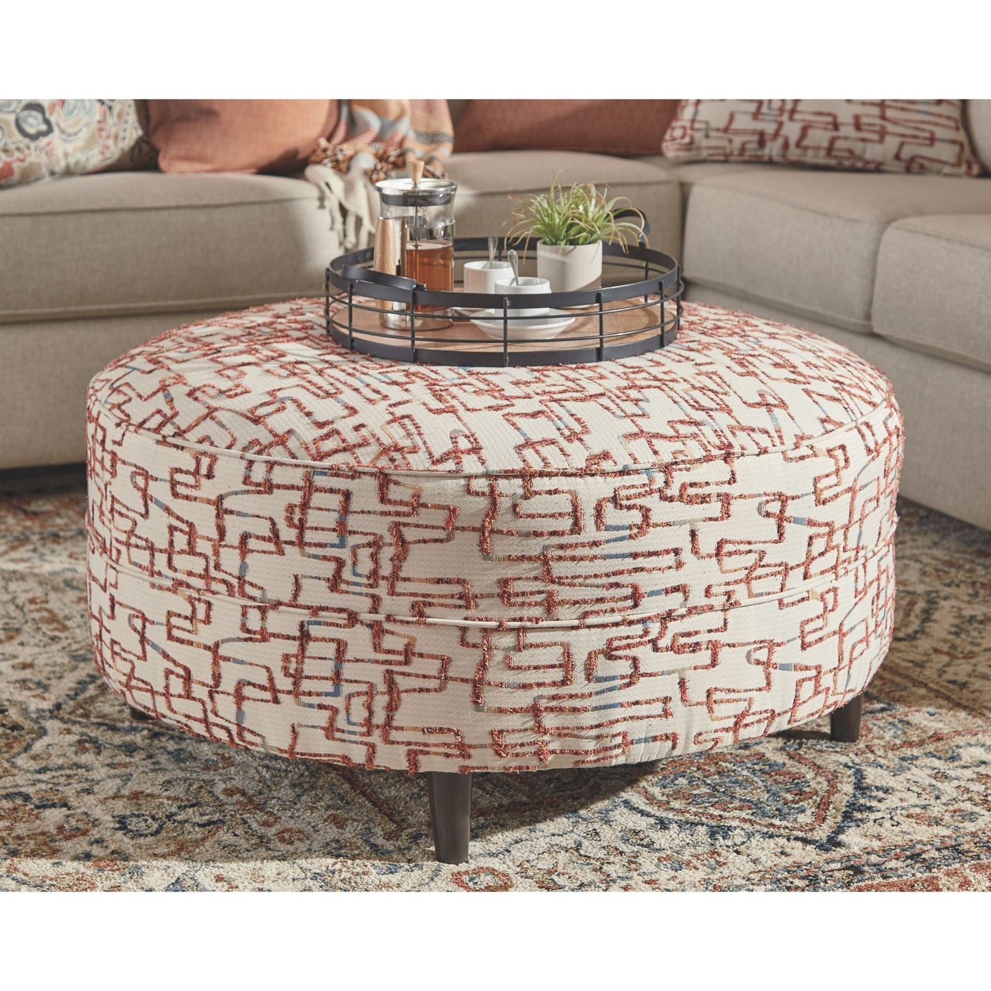 Amici Oversized Accent Ottoman - Fiesta