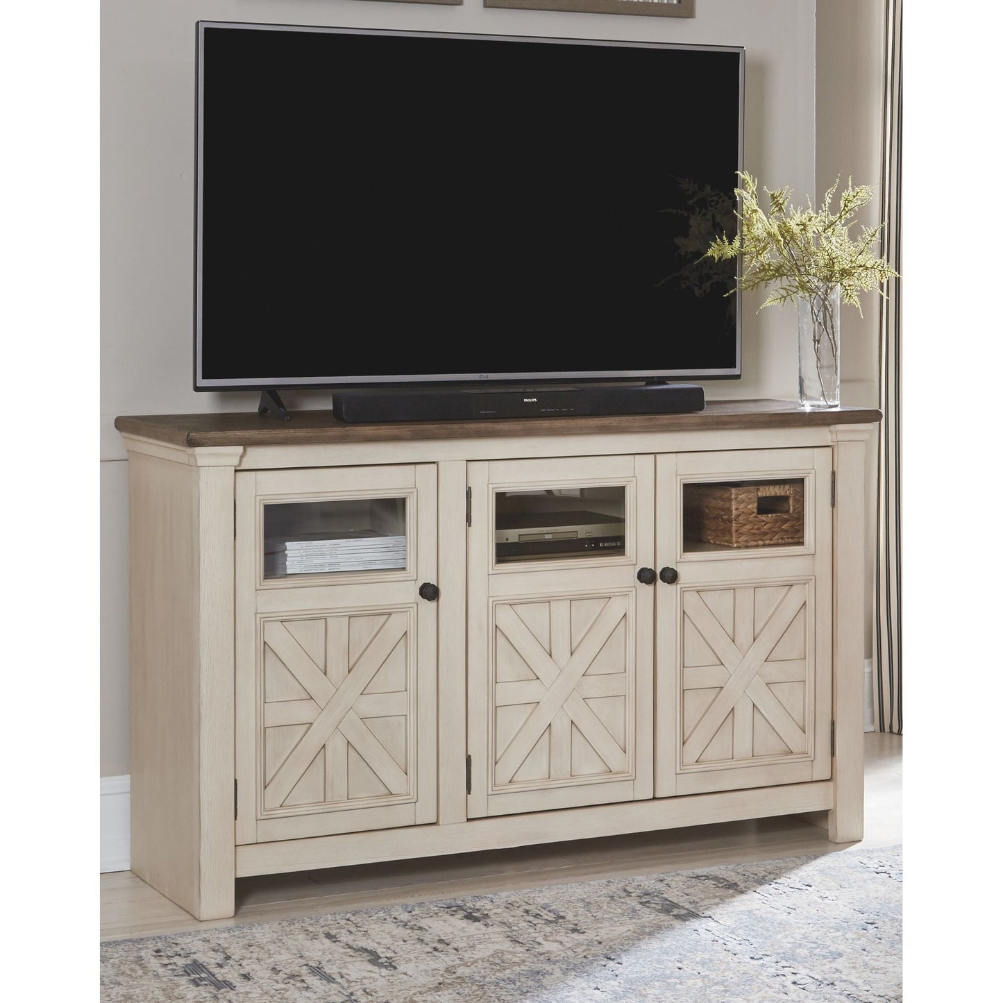 Bolanburg TV Stand - White/Weathered Gray