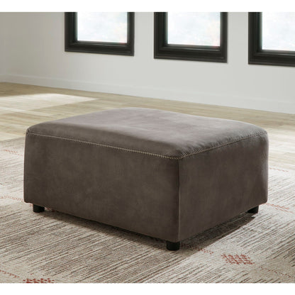 Allena Oversized Accent Ottoman - Gunmetal