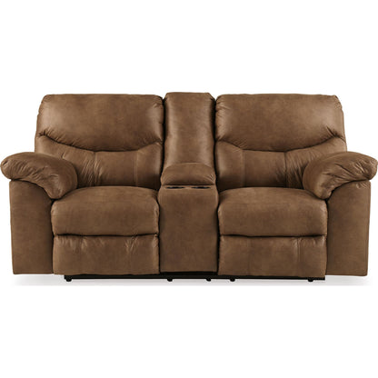 Boxberg Reclining Loveseat with Console - Bark