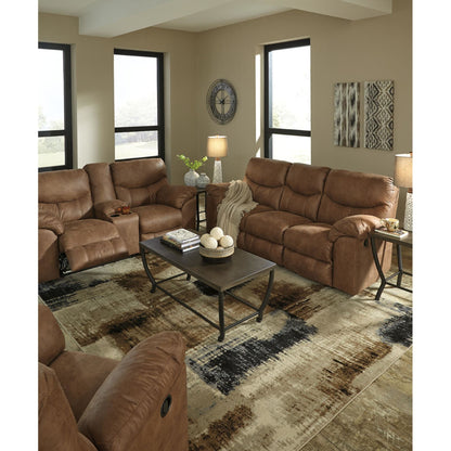 Boxberg Reclining Loveseat with Console - Bark