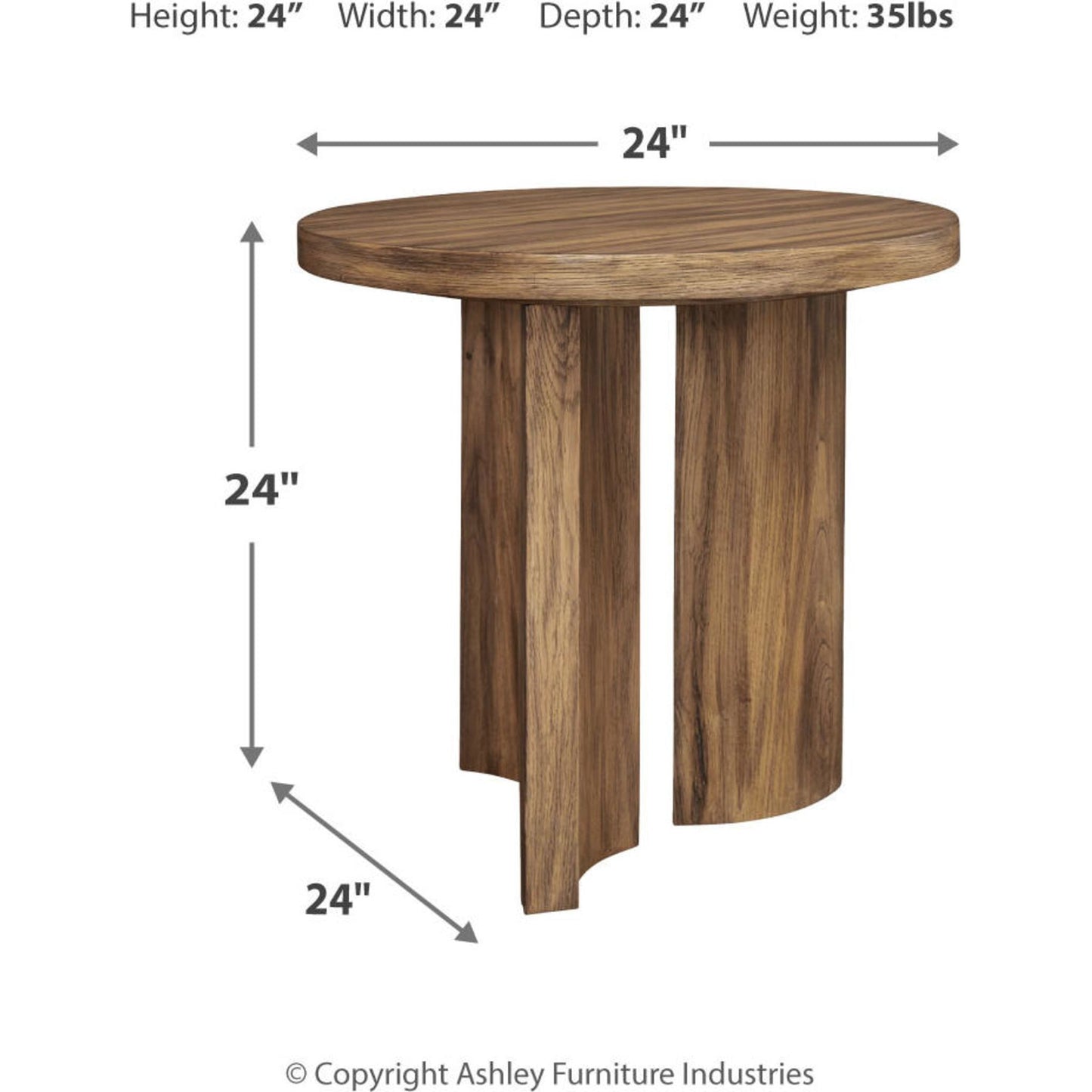 Austanny End Table - Warm Brown