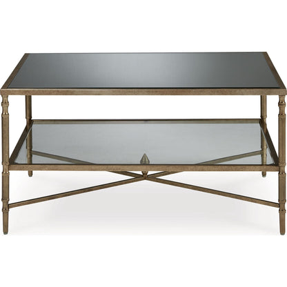 Cloverty Coffee Table - Aged Gold Finish