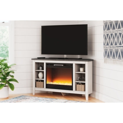 Dorrinson Entertainment Unit with Fireplace - Two-tone