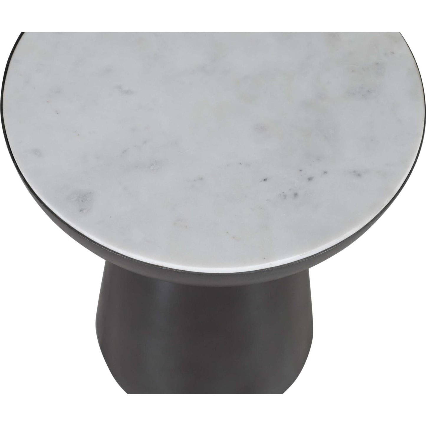Circularity End Table - White and Gunmetal