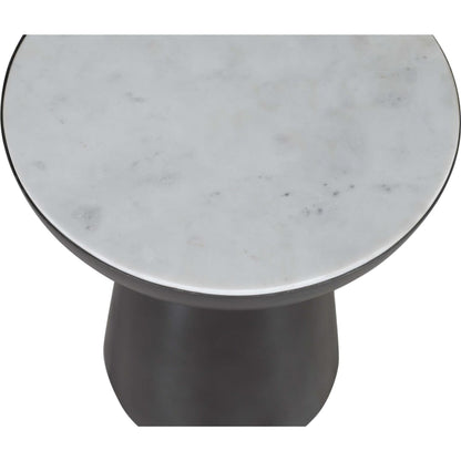 Circularity End Table - White and Gunmetal