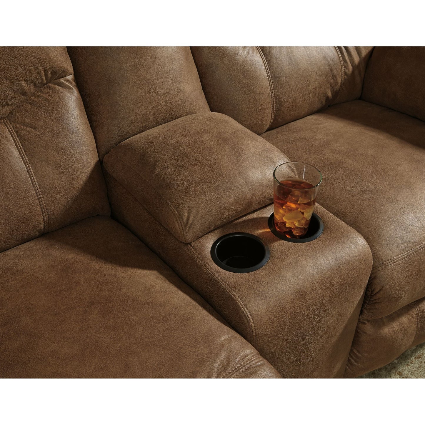 Boxberg Reclining Loveseat with Console - Bark