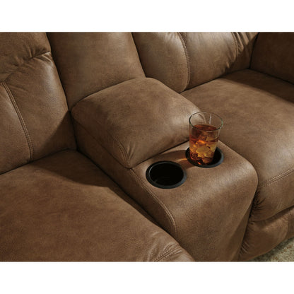 Boxberg Reclining Loveseat with Console - Bark