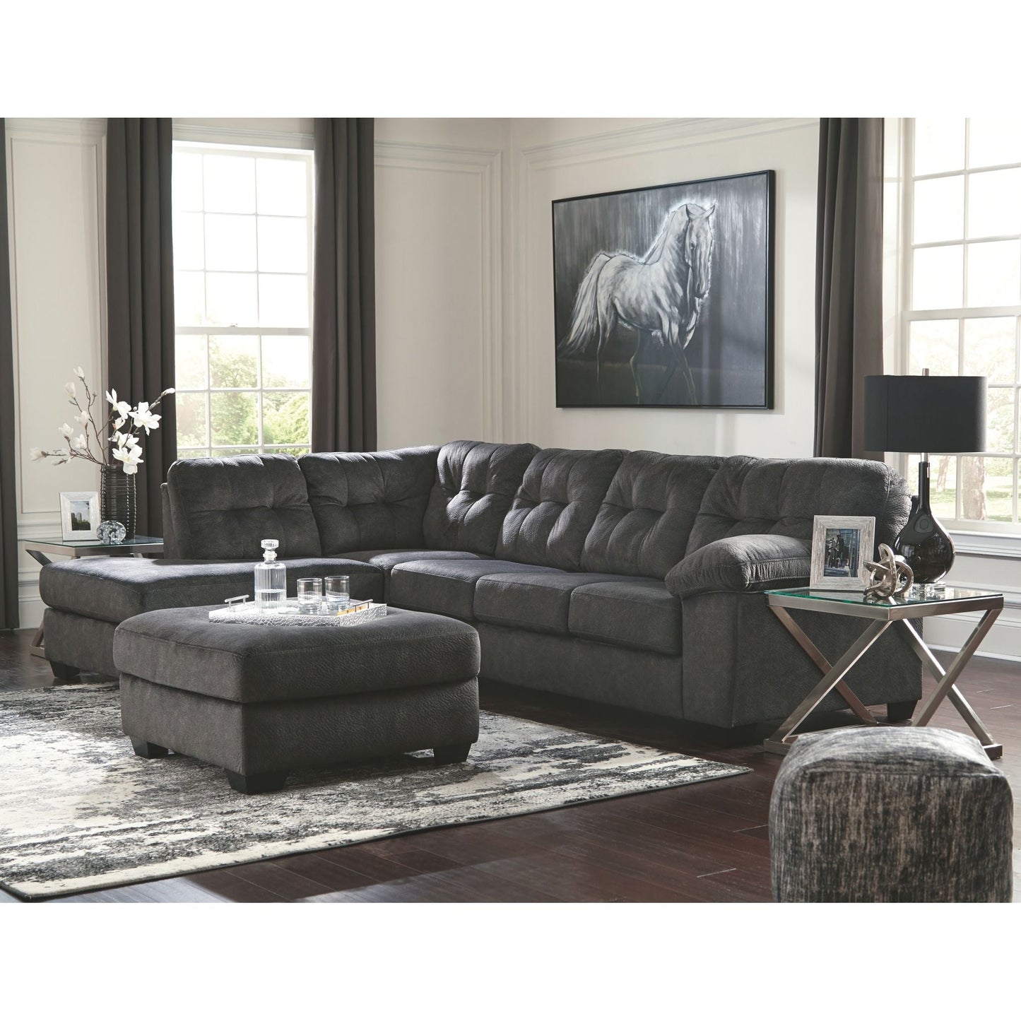 Accrington Oversized Accent Ottoman - Granite