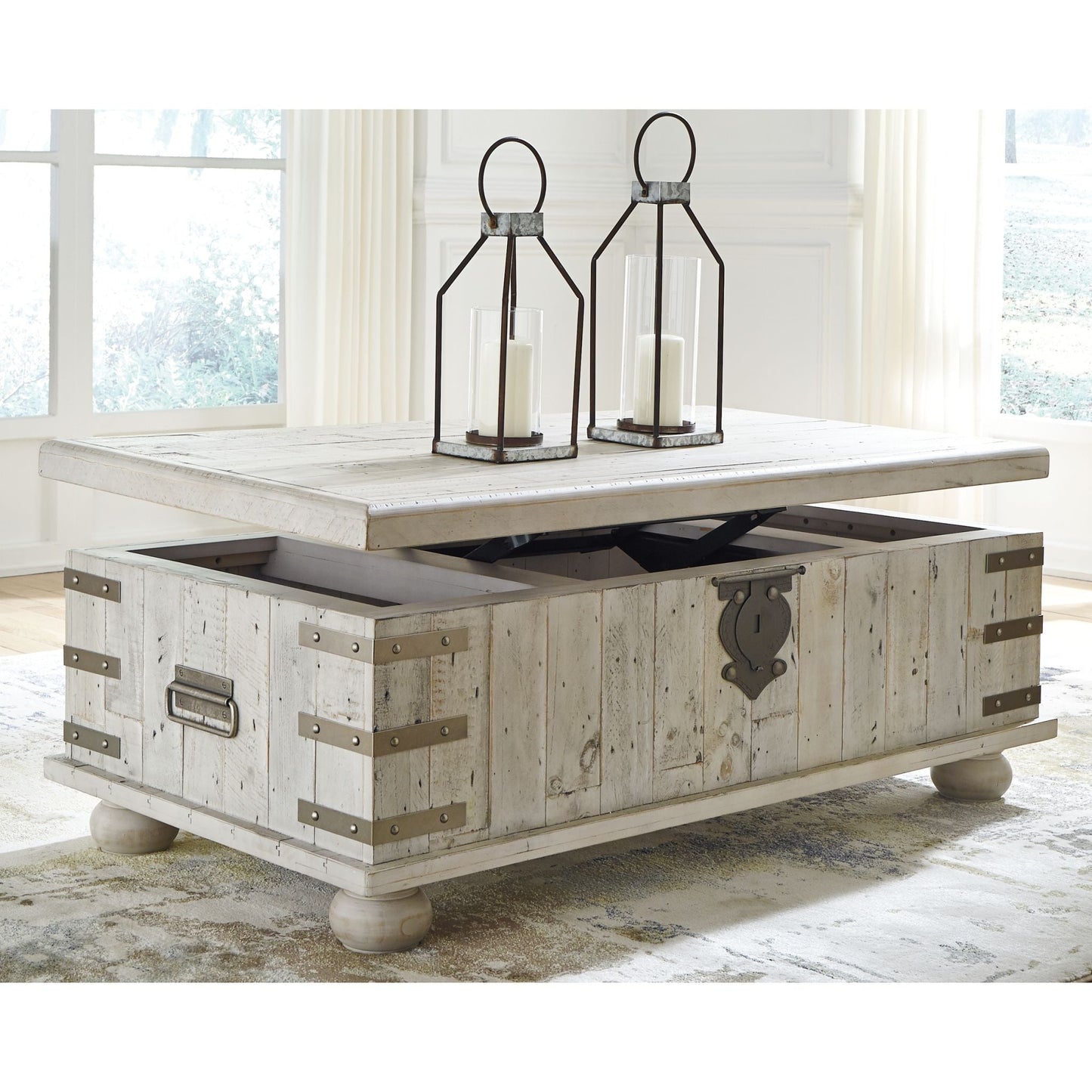 Carynhurst Coffee Table - White Wash Gray