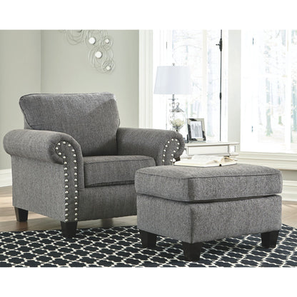 Agleno Ottoman - Charcoal