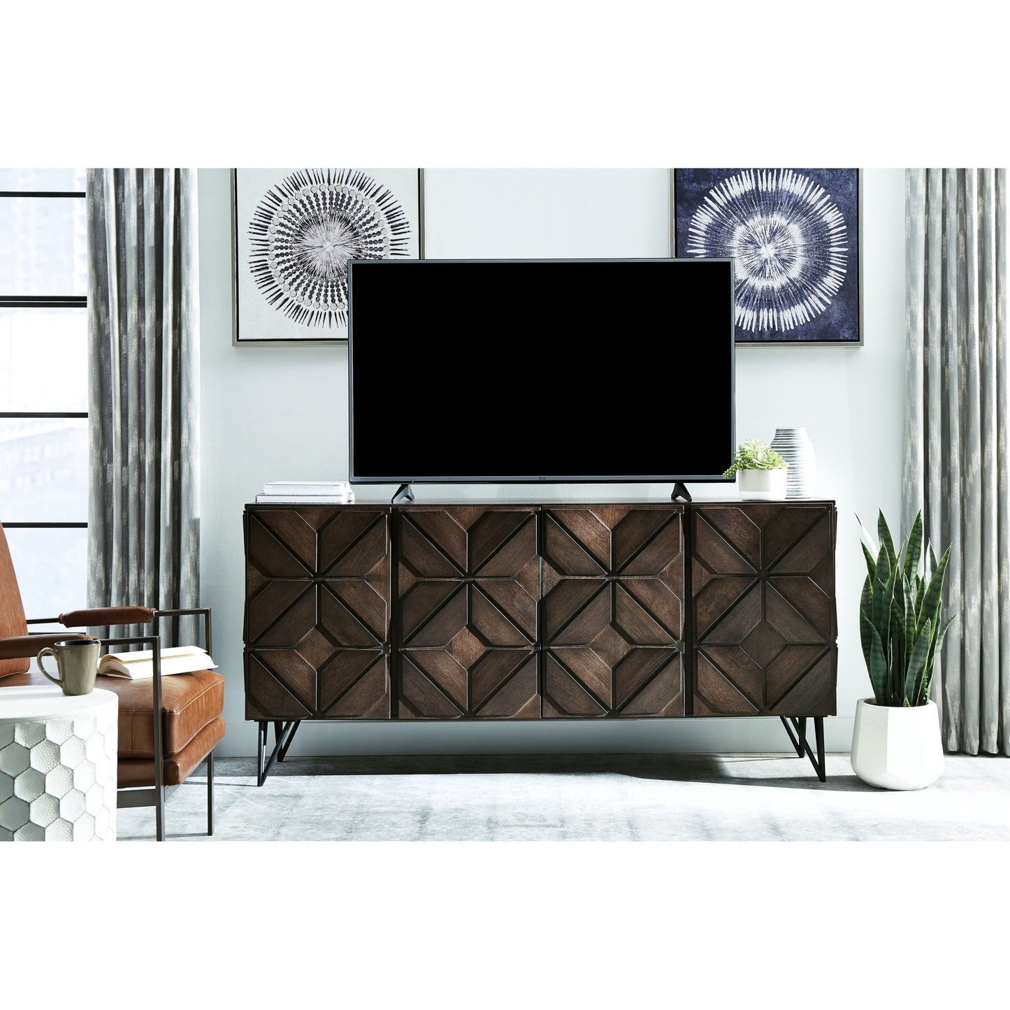 Chasinfield TV Stand - Dark Brown