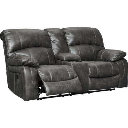 Dunwell Power Reclining Loveseat with Console - Steel