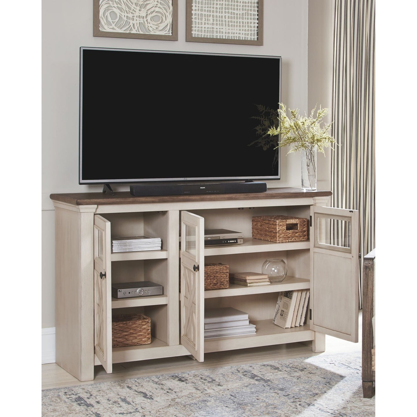 Bolanburg TV Stand - White/Weathered Gray