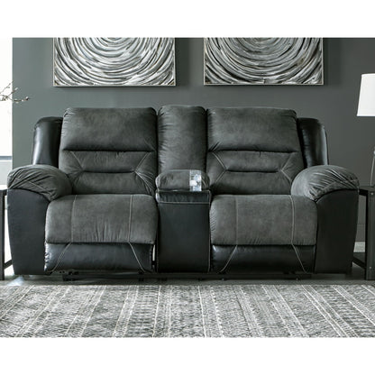 Earhart Reclining Loveseat with Console - Slate