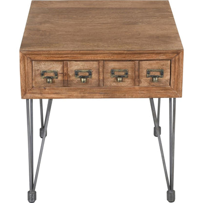 American Vintage End Table - Medium Brown