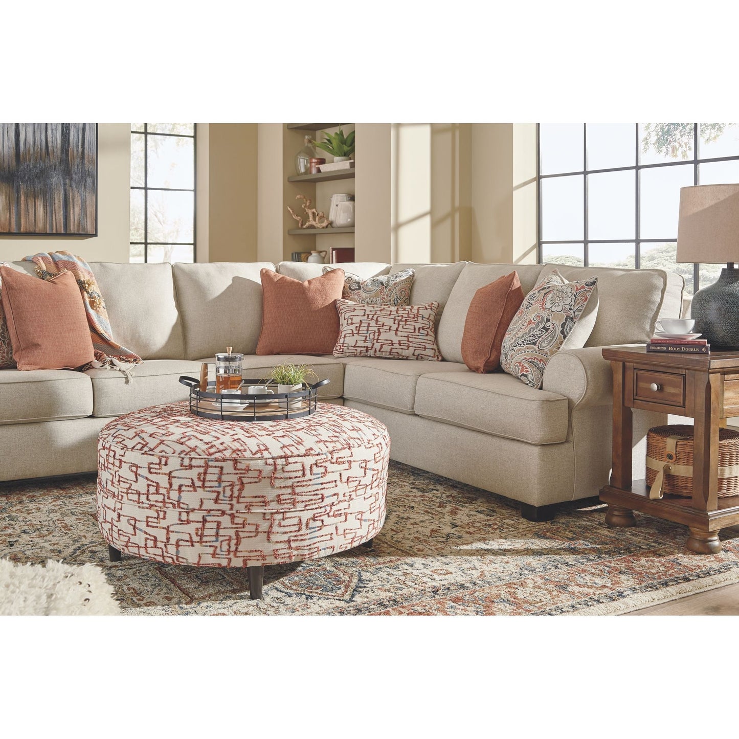 Amici Oversized Accent Ottoman - Fiesta