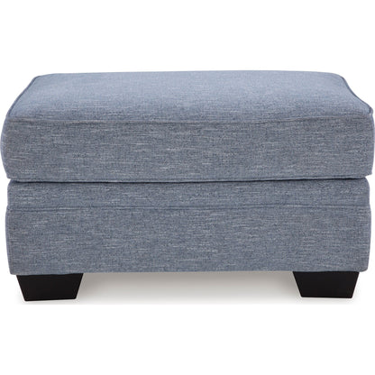 Carissa Manor Ottoman - Denim