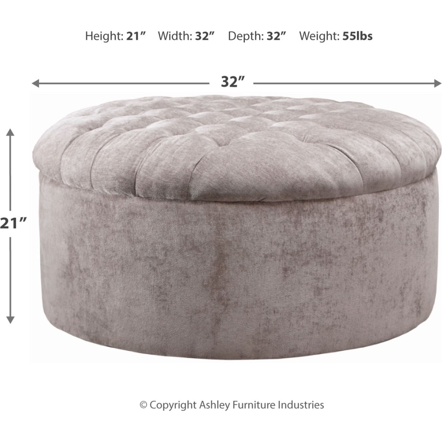 Carnaby Oversized Accent Ottoman - Linen