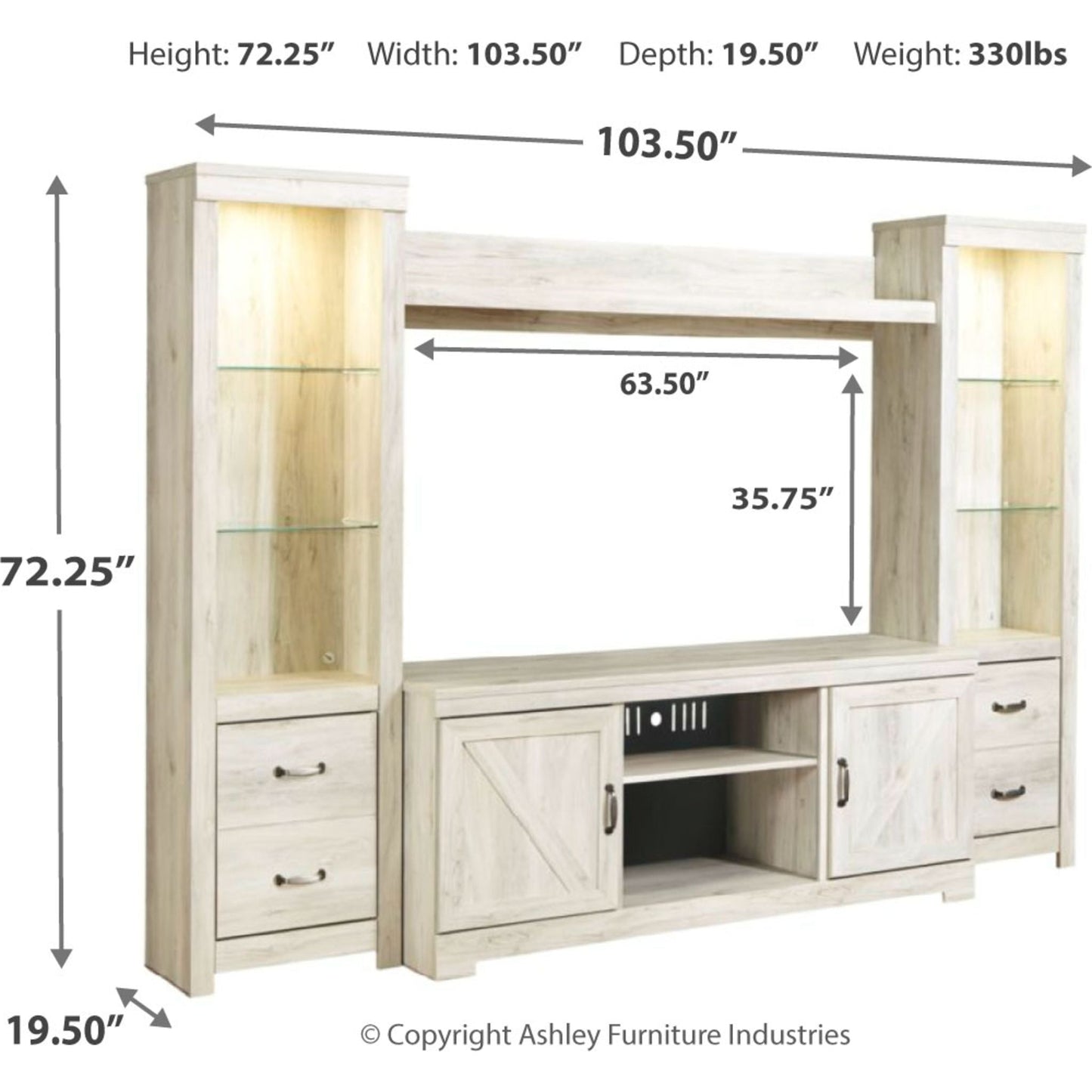 Bellaby 4 Piece Pier - Whitewash