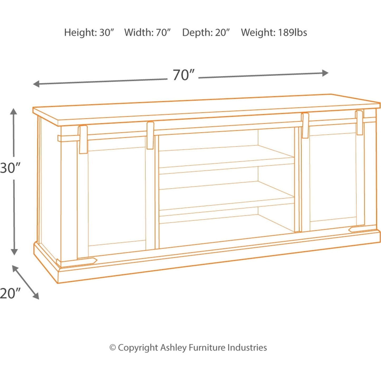 Budmore TV Stand - Rustic Brown