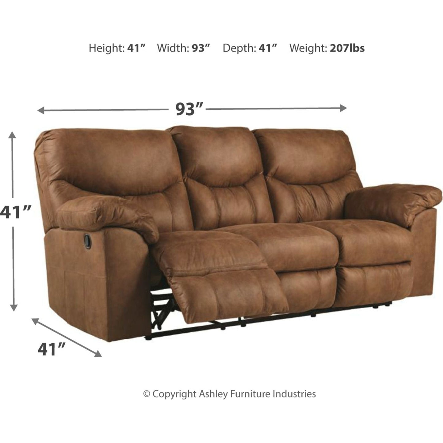 Boxberg Reclining Sofa - Bark