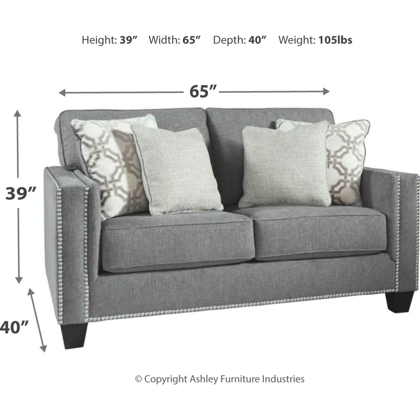 Barrali Loveseat - Fog