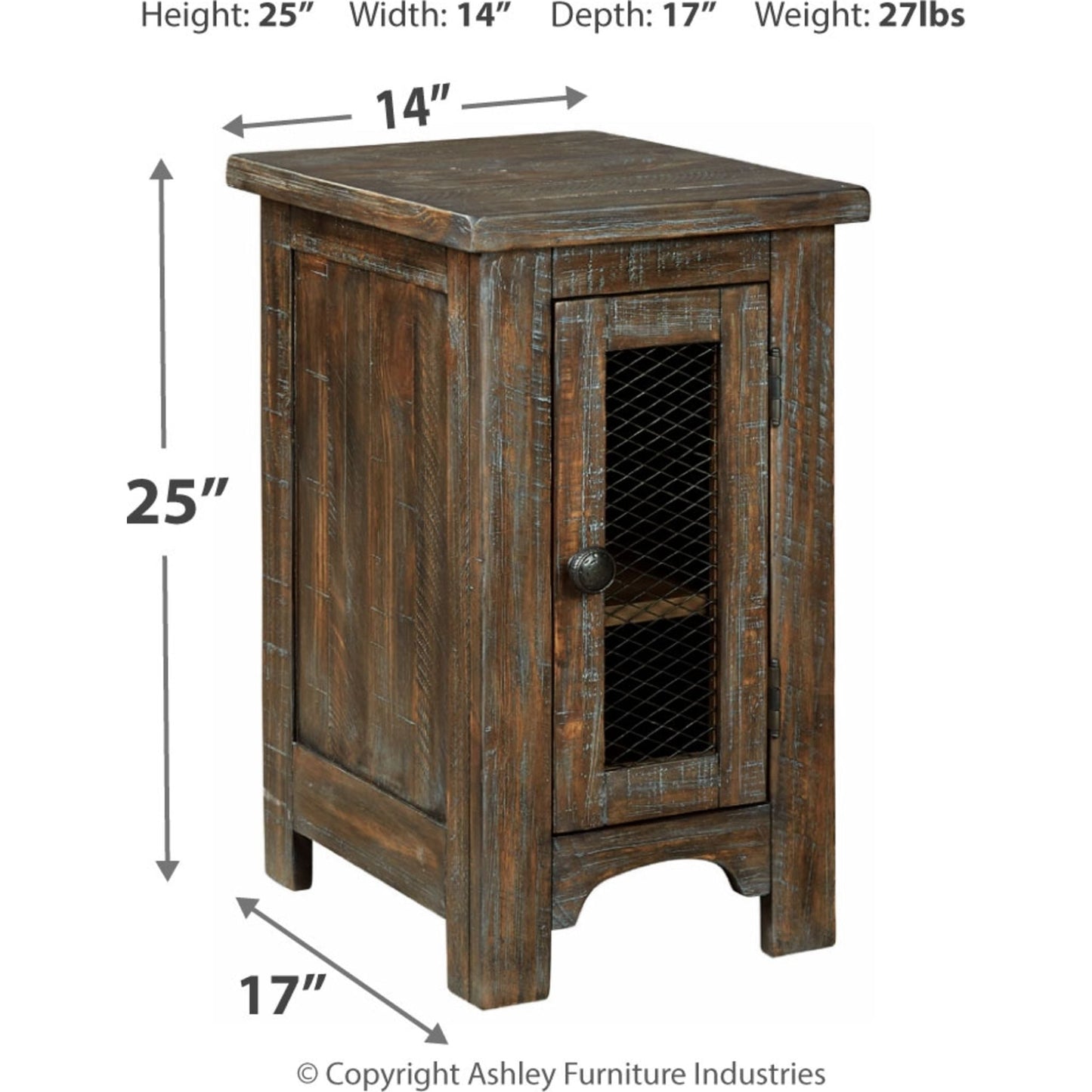 Bleeker Chair Side End Table - Brown
