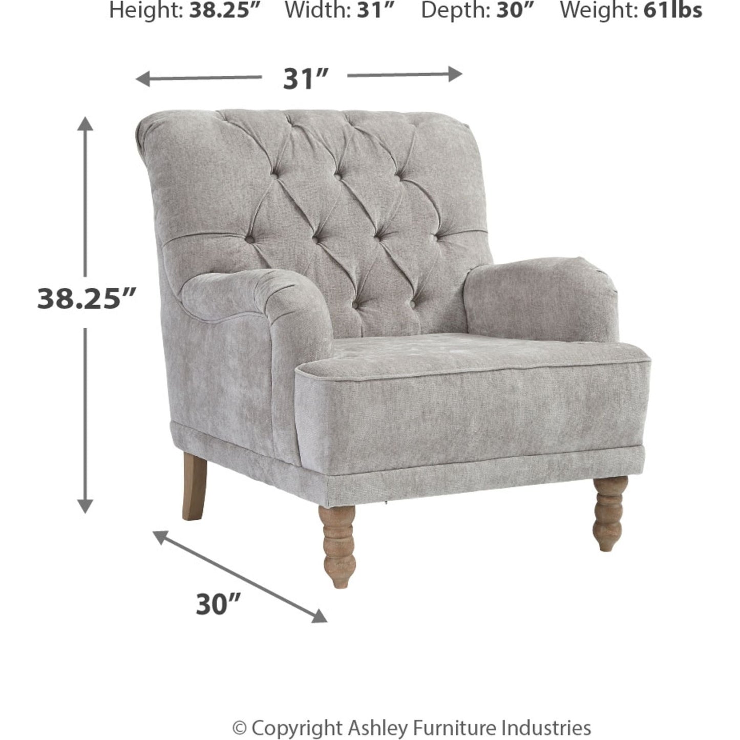 Dinara Accent Chair - Dove Gray