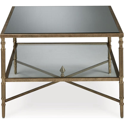 Cloverty Coffee Table - Aged Gold Finish