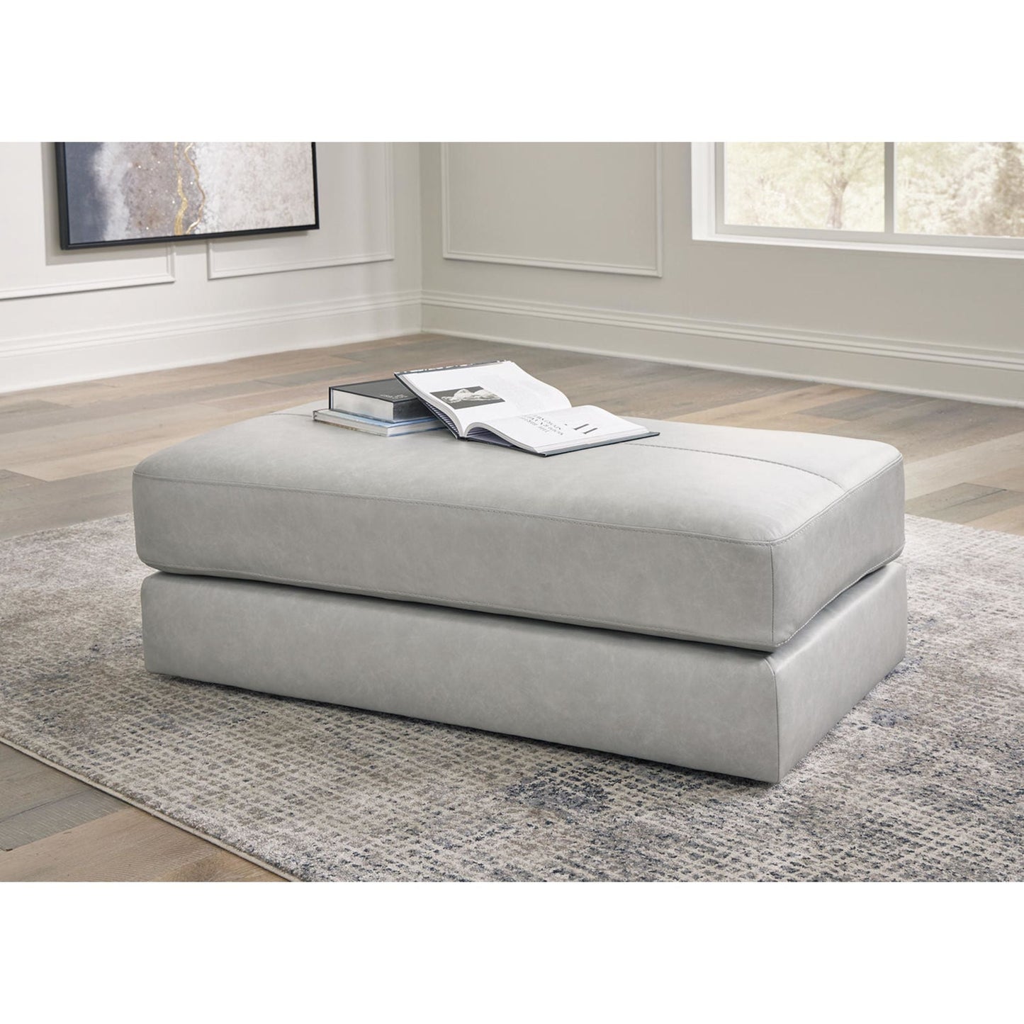 Amiata Oversized Accent Ottoman - Glacier