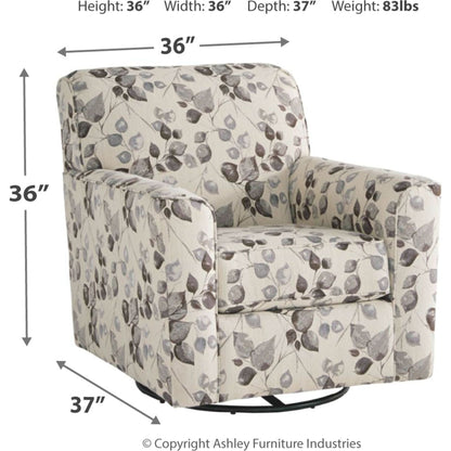Abney Swivel Chair - Platinum