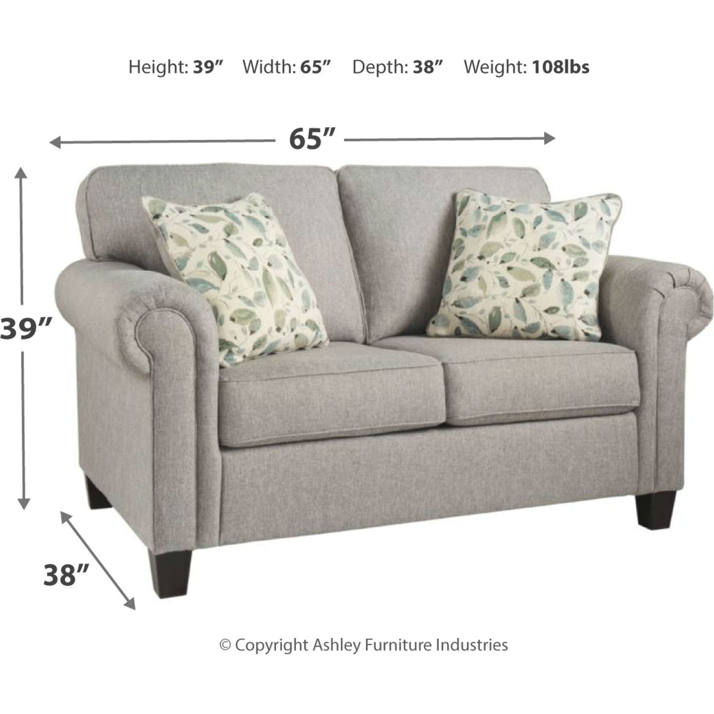 Alandari Loveseat - Gray
