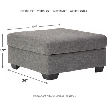 Dalhart Oversized Accent Ottoman - Charcoal