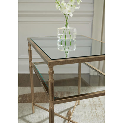 Cloverty End Table - Aged Gold Finish