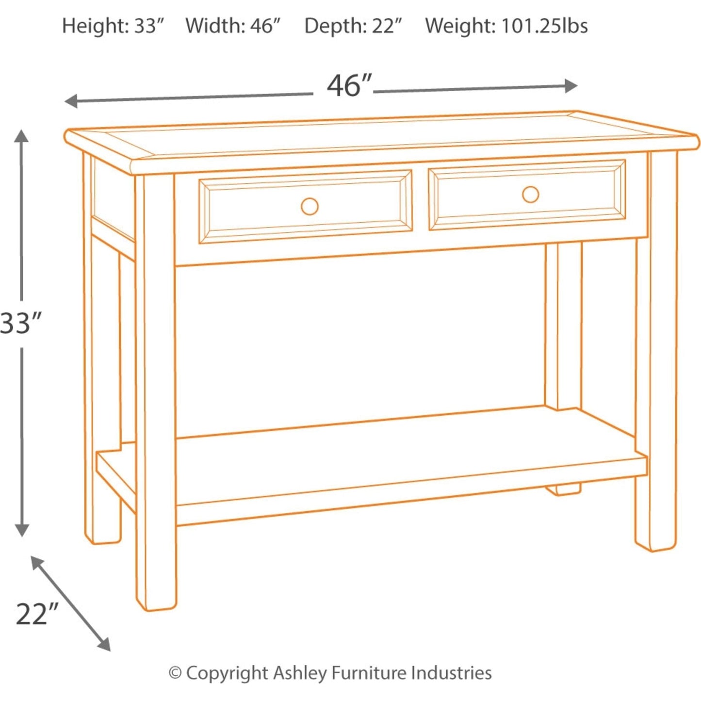 Bolanburg Sofa Table - Two-tone