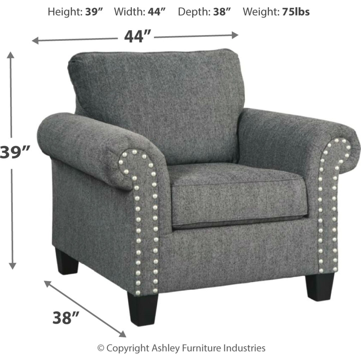 Agleno Chair - Charcoal