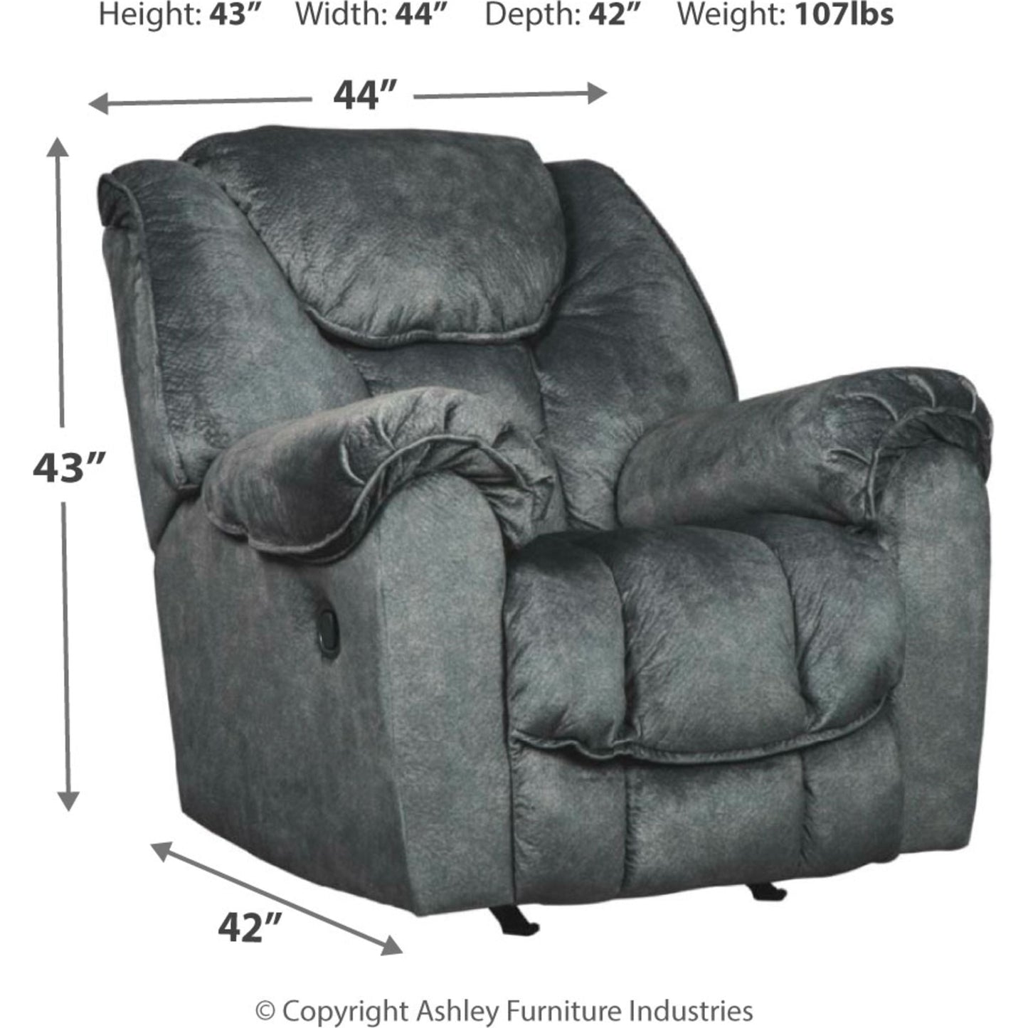 Capehorn Rocker Recliner - Granite