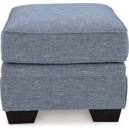 Carissa Manor Ottoman - Denim