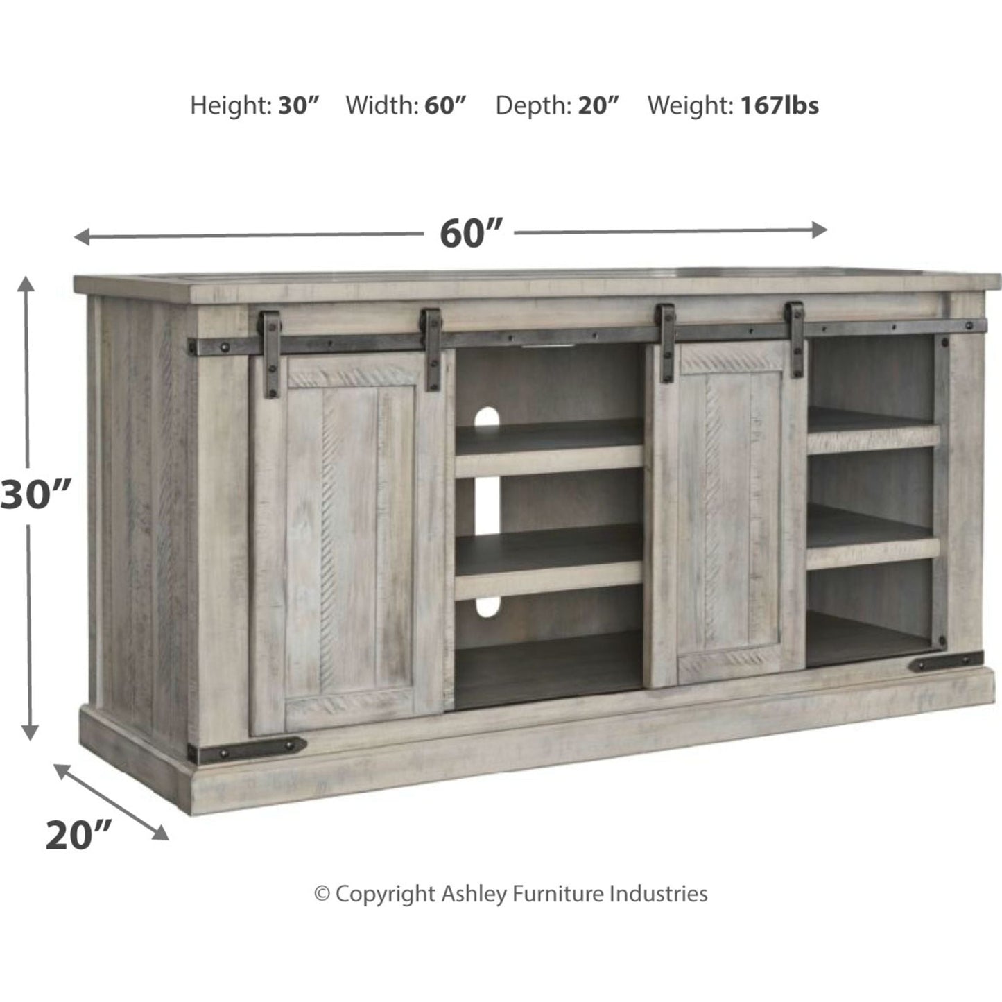 Carynhurst TV Stand - Whitewash