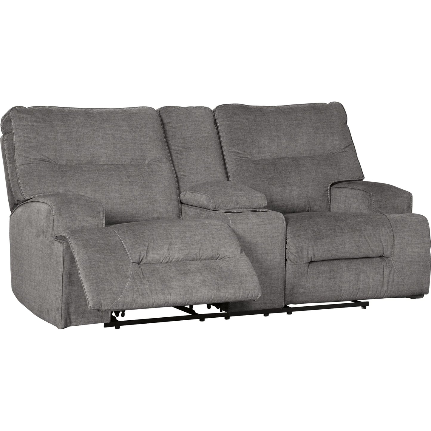 Coombs Reclining Loveseat with Console - Charcoal