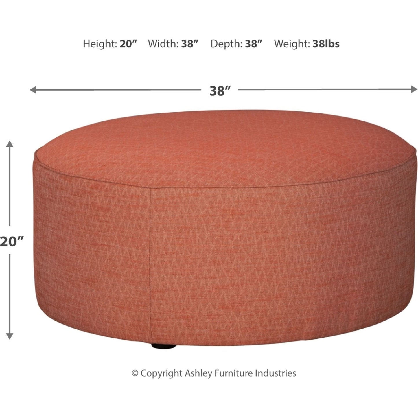 Almanza Oversized Accent Ottoman - Henna