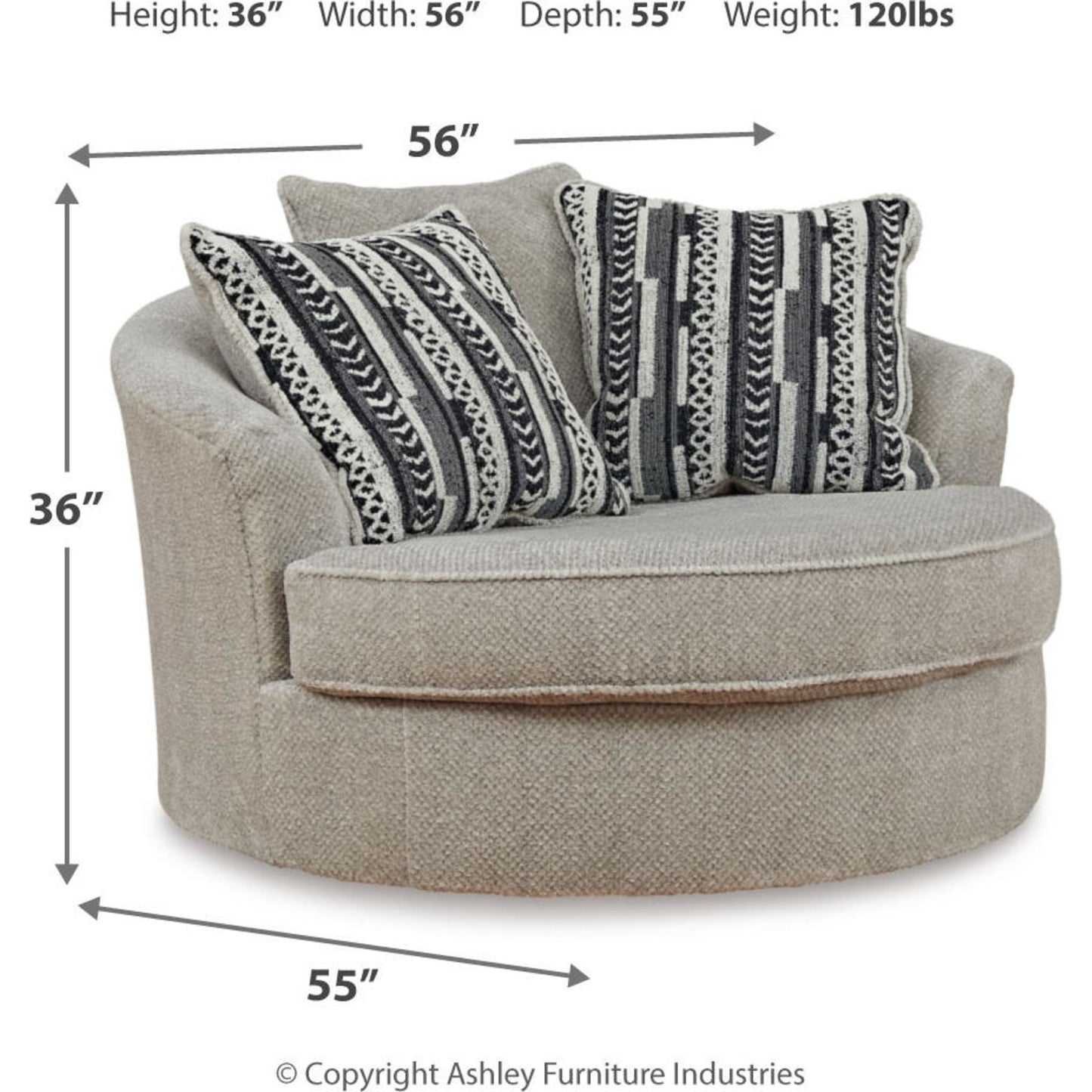 Calnita Swivel Chair - Sisal