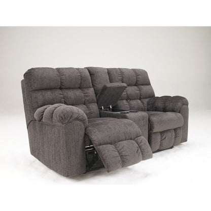 Acieona Reclining Loveseat w/Console - Slate