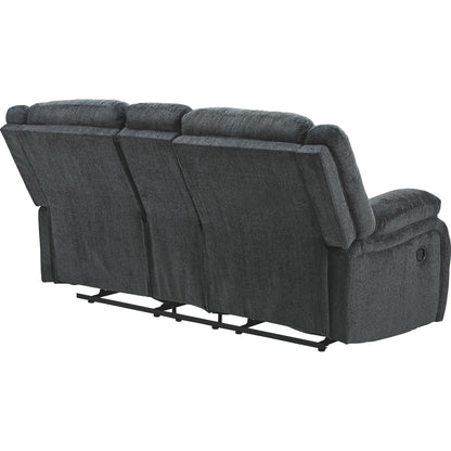 Draycoll Reclining Loveseat with Console - Slate