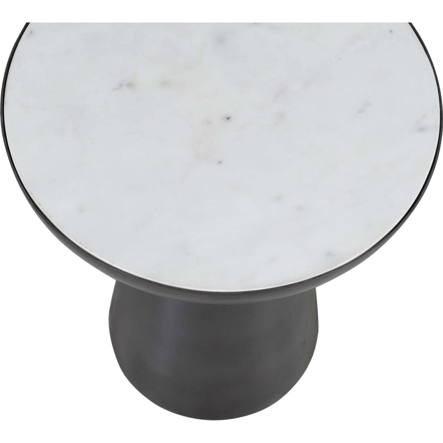 Circularity Chairside End Table - White and Gunmetal