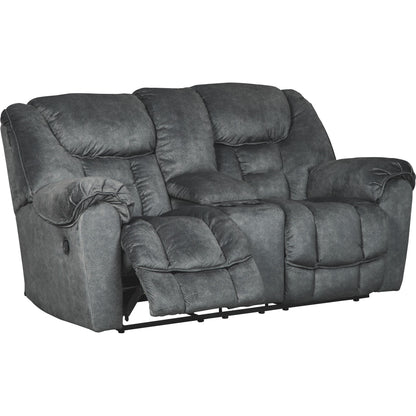 Capehorn Reclining Loveseat with Console - Granite