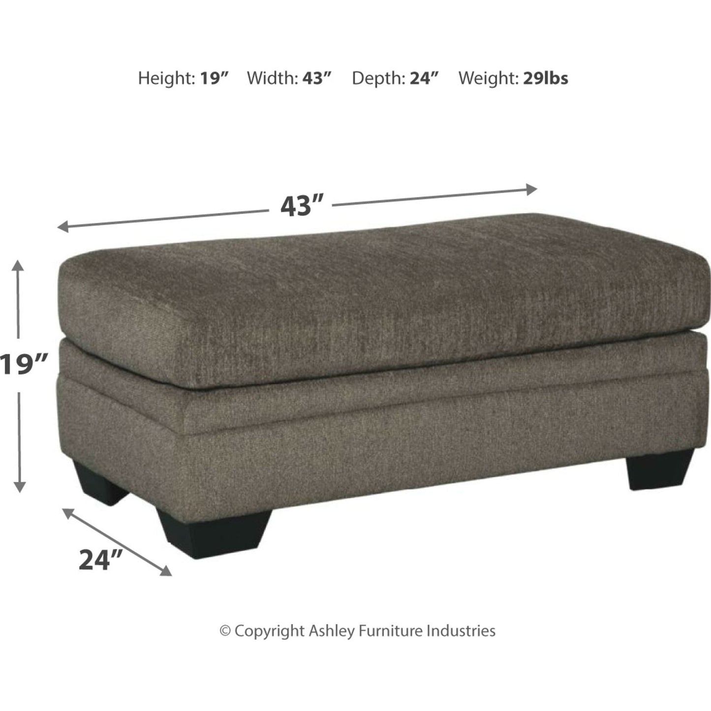 Dorsten Ottoman - Slate