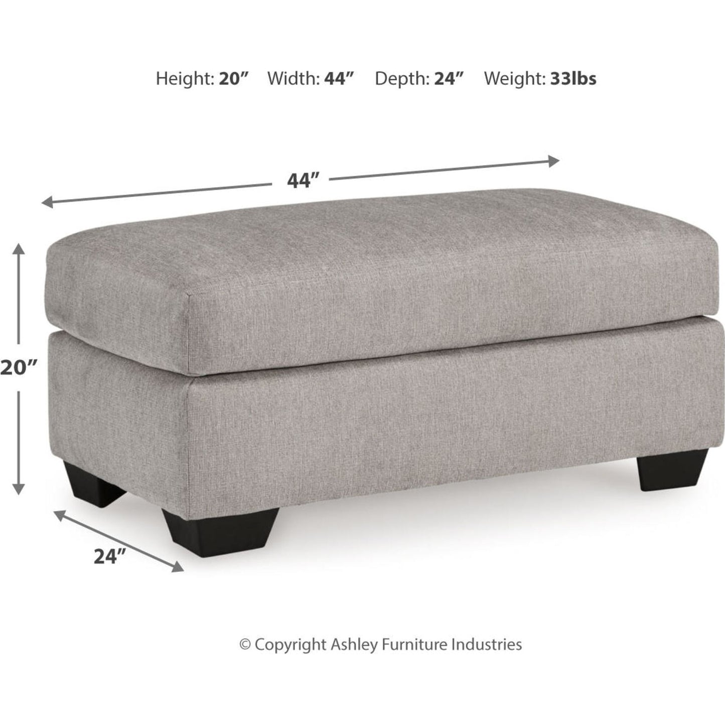 Avenal Park Ottoman - Flannel